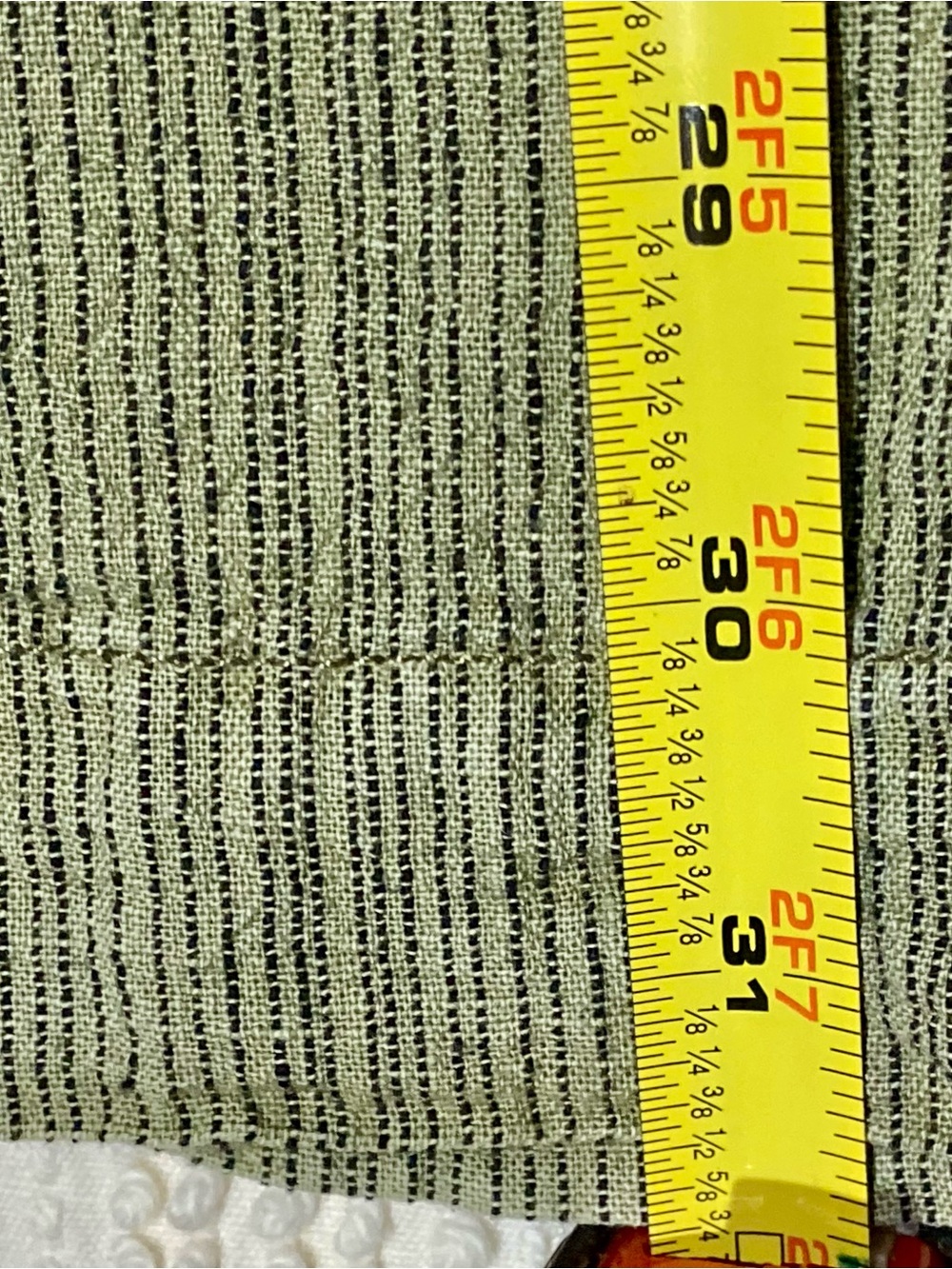 Anthropologie Capris. Olive With Black Pinstripe Wide Leg Linen Blend Size XS - Picture 9 of 15